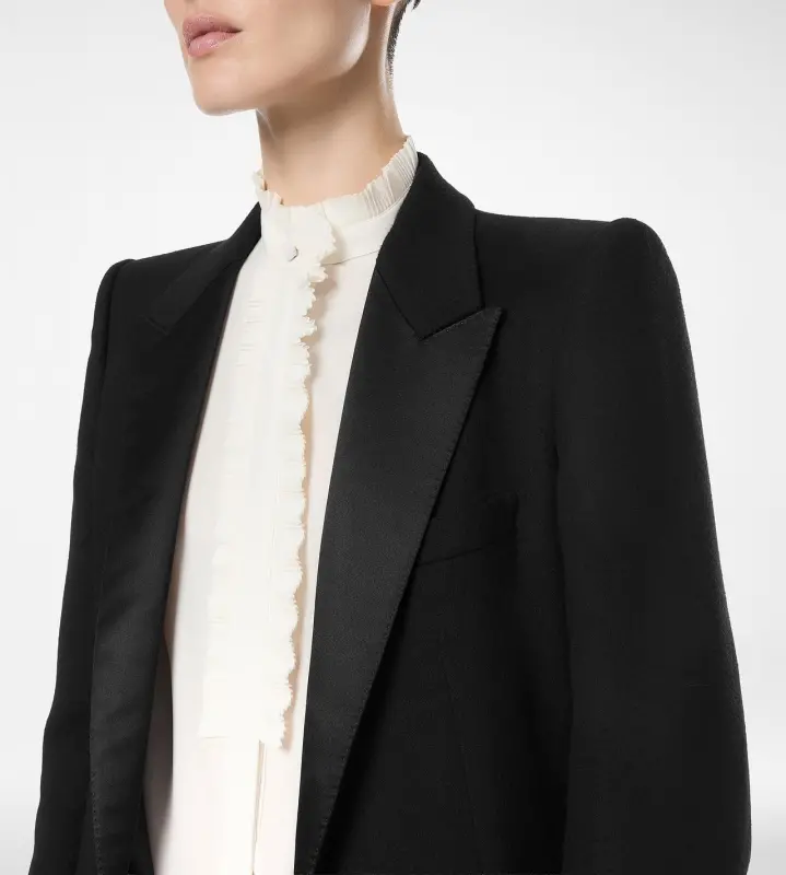 DOUBLE FACE LIGHT WOOL SINGLE BREASTED EVENING COAT BLACK online